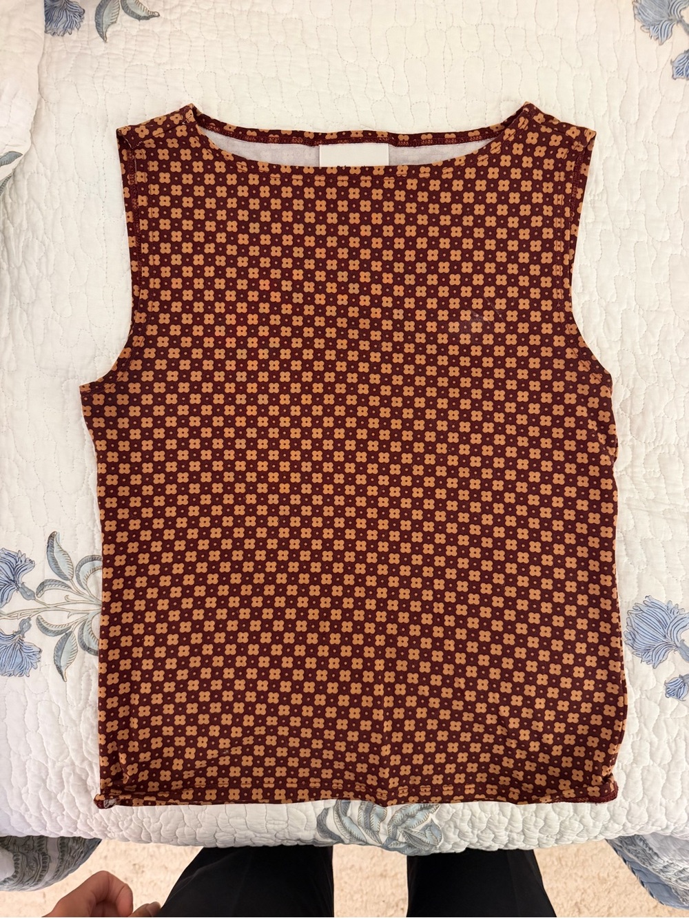 Reformation Sleeveless Floral-Print Tank in Burgundy and Mustard